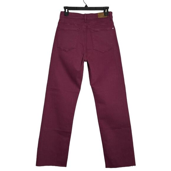 NWT MAVI BARCELONA High Rise Wide Leg Jeans SIZE 27 x 29 Wine Raw Hem Denim - Picture 2 of 11